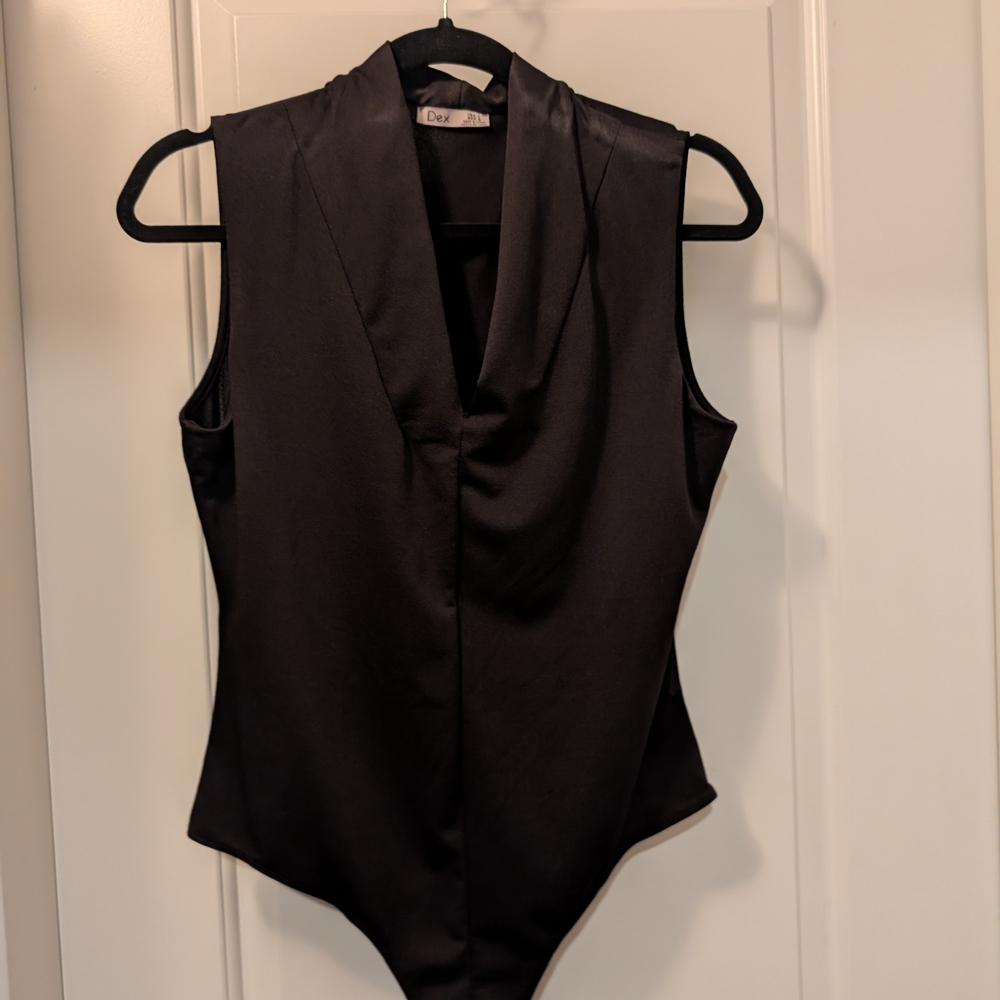 DEX Black Sleeveless bodysuit